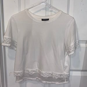 Topshop Short Sleeved Crop Top